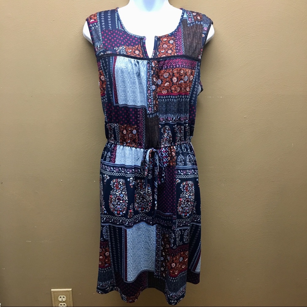 Patchwork Sleeveless Dress